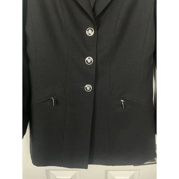 Vintage 90s CARLISLE 100% Wool Jacket Blazer Women’s Size 4 Zippered‎ Pockets - Picture 2 of 9